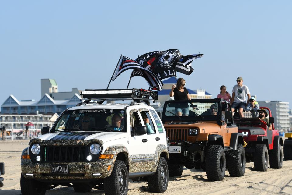 Early morning beach crawl during the Ocean City Jeep Week on Thursday, August 23, 2018.