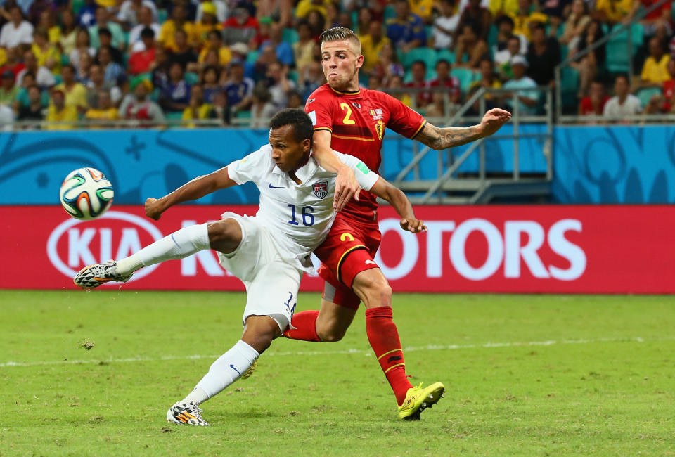 Julian Green scored his first international goal for the United States as a 19-year-old in the World Cup Round of 16 against Belgium in 2014. (Getty)