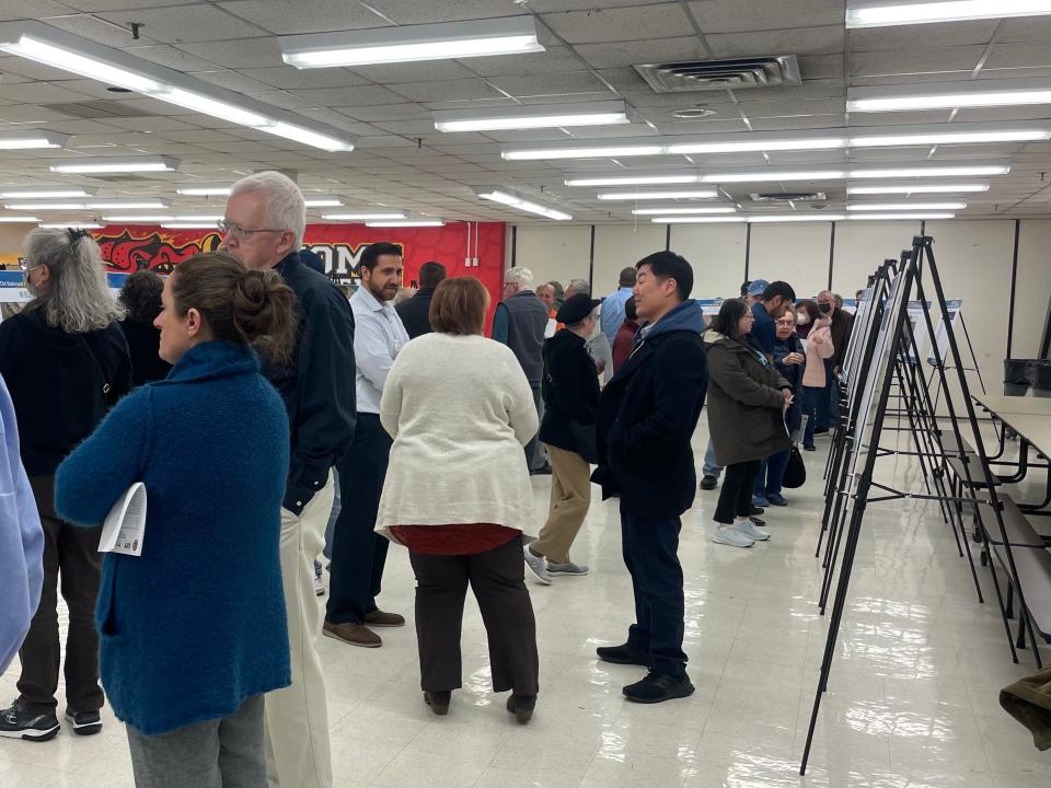 Nearly 300 individuals showed up to a packed Glasgow High School cafeteria on the evening of Feb. 6, where over 30 boards were displayed with project proposals for the Old Baltimore Pike and Old Cooch's Bridge Road intersection.