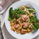 <p>We love this quick skillet meal for busy evenings. The sausage and orzo simmer together in chicken broth, resulting in a creamy, risotto-like dish in under 30 minutes. <a href="https://www.eatingwell.com/recipe/263979/broccolini-chicken-sausage-orzo-skillet/" rel="nofollow noopener" target="_blank" data-ylk="slk:View Recipe;elm:context_link;itc:0" class="link ">View Recipe</a></p>