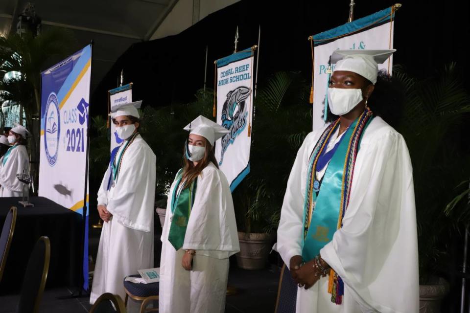 Graduates of Coral Reef Senior High, Class of 2021, at their commencement ceremonies Tuesday, June, 1, at the Miami-Dade Fair & Expo.