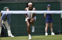 Serena Williams of U.S.A. reacts during her match against Margarita Gasparyan of Russia at the Wimbledon Tennis Championships in London, June 29, 2015. REUTERS/Toby Melville