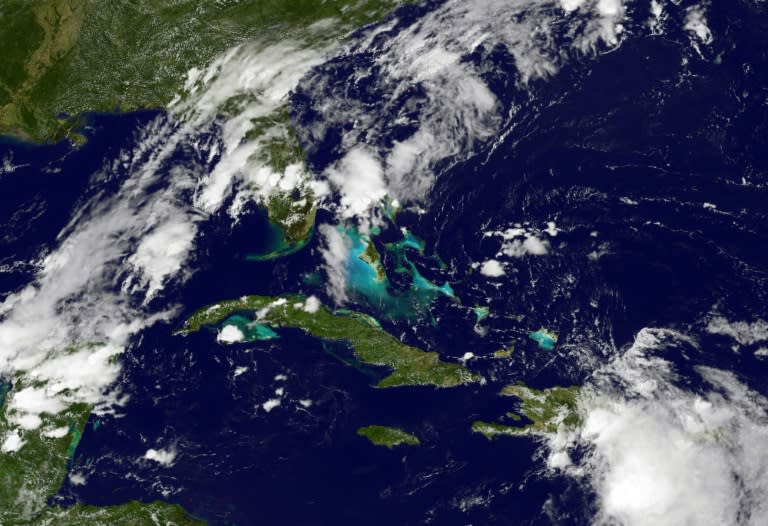 This NASA/NOAA GOES satellite image was taken August 28, 2015 at 1845 UTC showing the Caribbean area