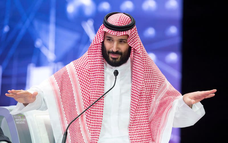 FILE PHOTO: Saudi Crown Prince Mohammed bin Salman speaks during the Future Investment Initiative Forum in Riyadh