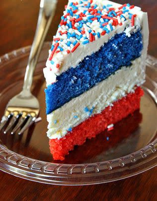 Red, White And Blue Cheesecake Cake