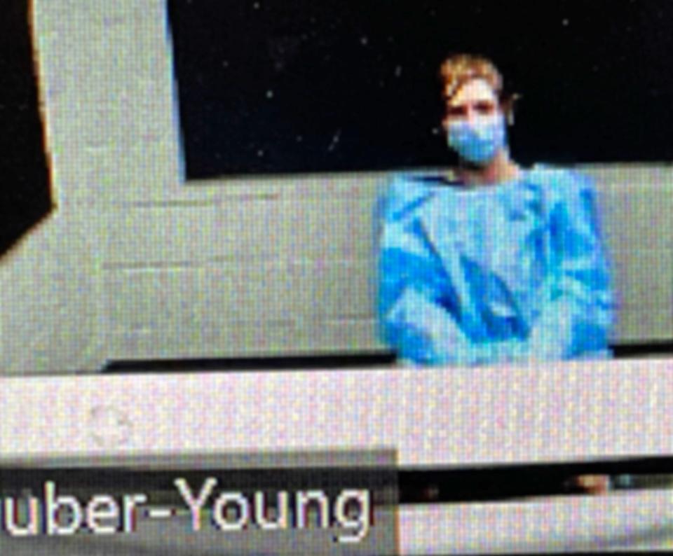 Andrew Huber Young is arraigned by video May 24, 2022.