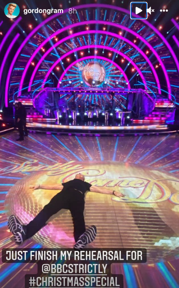 Gordon passed out on the Strictly dancefloor (Photo: Instagram)