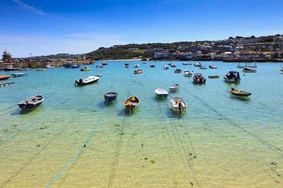 St Ives harbour, Cornwall: Although this may look somewhere in the Mediterranean, it's actually in Cornwall's artistic hub, St Ives. (Getty)