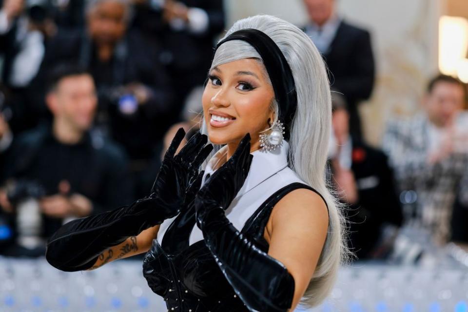 cardi b met gala grey hair