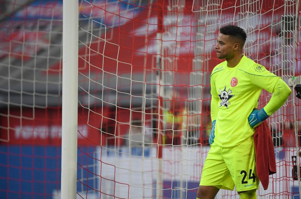 Zack Steffen missed both November games for the USMNT with knee tendonitis, then had a rough outing for Fortuna Duesseldorf against Bayern Munich in his return. (Ina Fassbender/Getty)