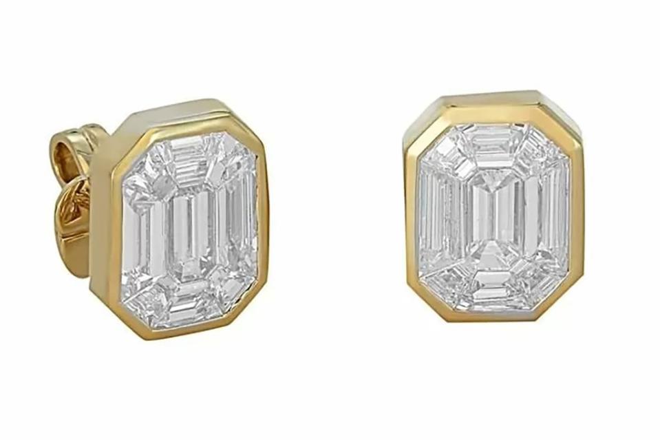 London Collection mosaic stud earrings in 18-k yellow gold with diamonds, $33,265