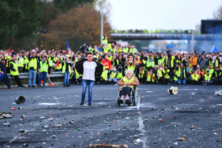 The protest was sparked by rising diesel prices, which many blame on taxes implemented in recent years as part of France's anti-pollution fight