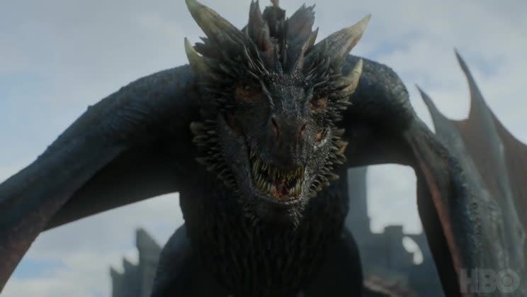 Drogon gives a menacing glare. (Photo Credit: HBO)