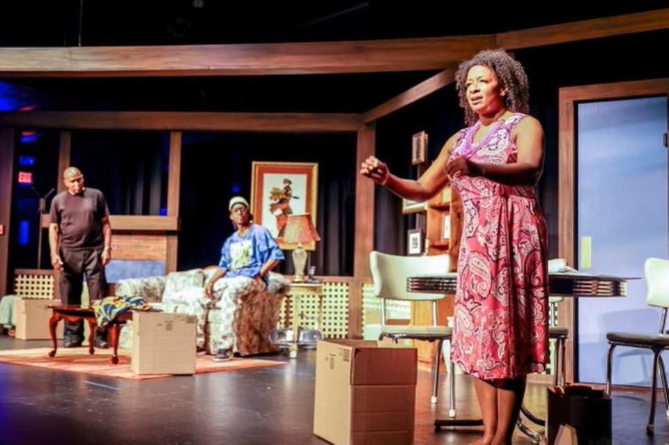 The 2021 BIPOC Playwrights Festival winner, “A House Without A Home” by Kenyatt Godbolt, in performance at Matthews Playhouse in August 2022.