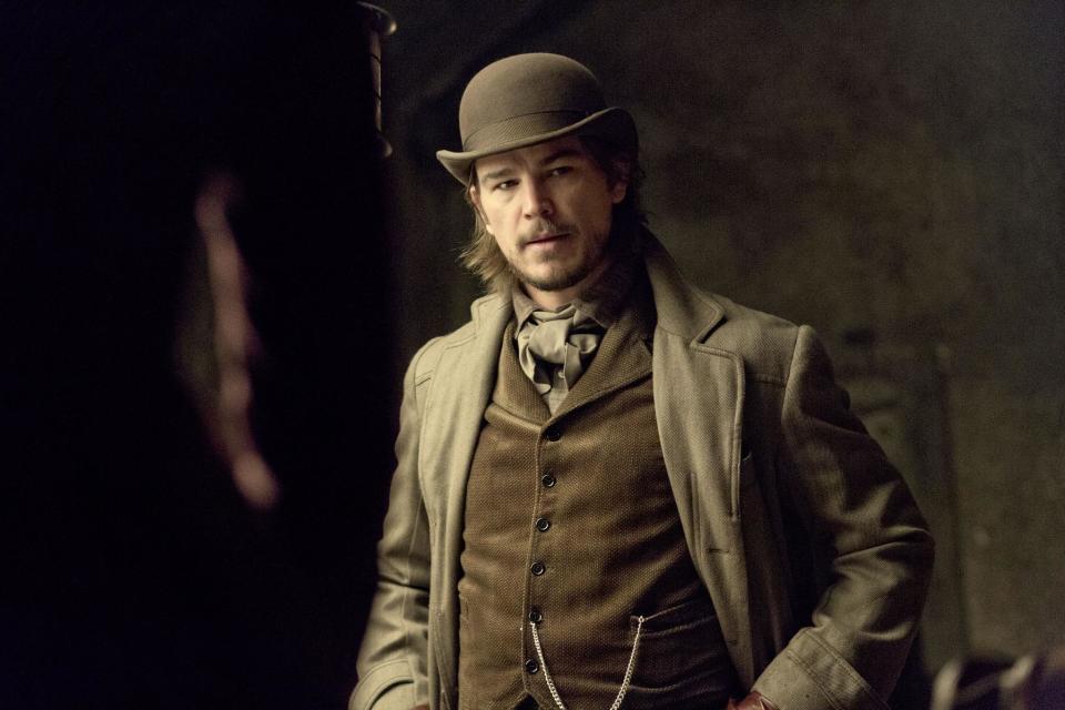 This photo released by Showtime shows Josh Hartnett as Ethan Chandler in season 1 of "Penny Dreadful." Hartnett plays a troubled American, a gun for hire, ensnared by Victorian London's dark side in the horror drama-cum-psychological study premiering Sunday. (AP Photo/Showtime, Jonathan Hession)