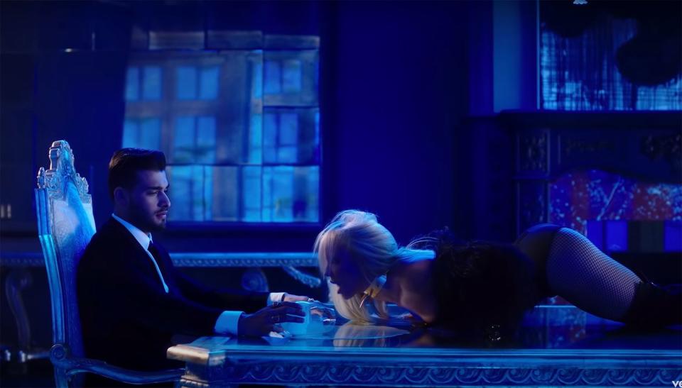 Britney Spears music video Slumber Party with Sam Asghari