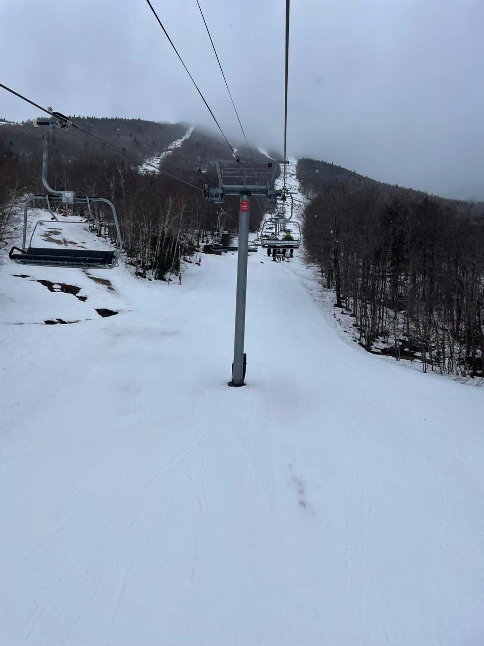 A glimpse of Mount Mansfield at Stowe after the rains from the Forerunner lift.