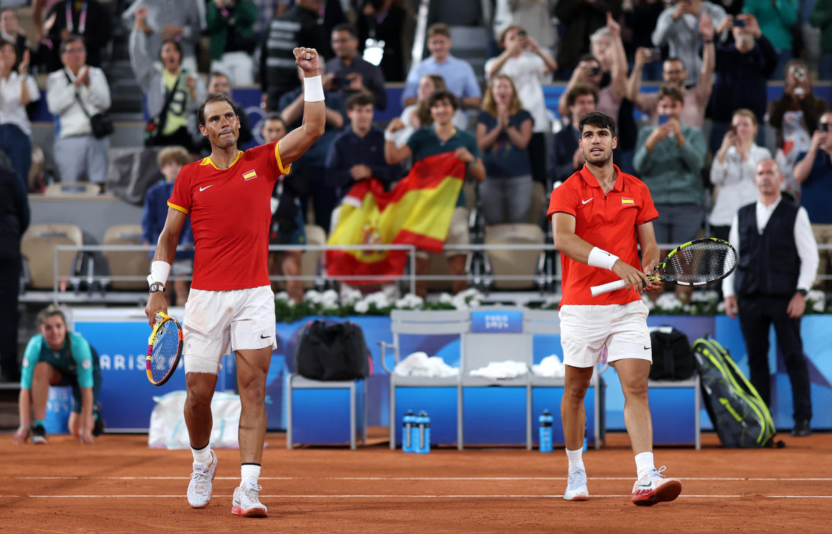 2024 Paris Olympics: Rafael Nadal, Carlos Alcaraz rally to grab opening win