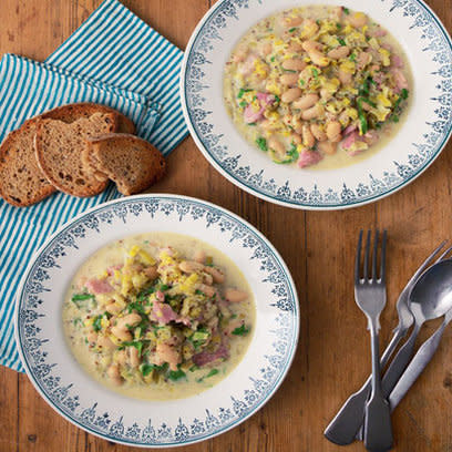 Chunky Ham, White Bean and Leek Casserole