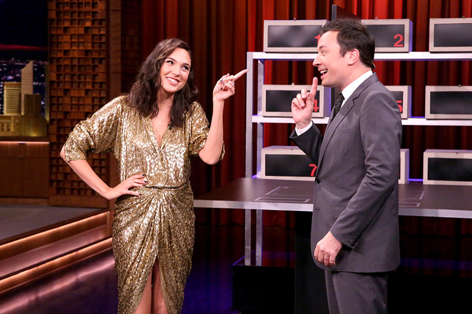 <p>The actress dazzled in a shimmering Michael Kors dress during an appearance on <i>The Tonight Show Starring Jimmy Fallon</i>, during which she handily won a game of “Box of Lies.” (Photo: Andrew Lipovsky/NBC/NBCU Photo Bank via Getty Images) </p>