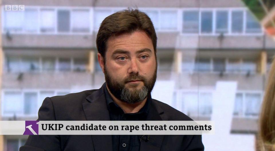 Carl Benjamin defended his comments about raping Labour MP Jess Phillips (BBC)