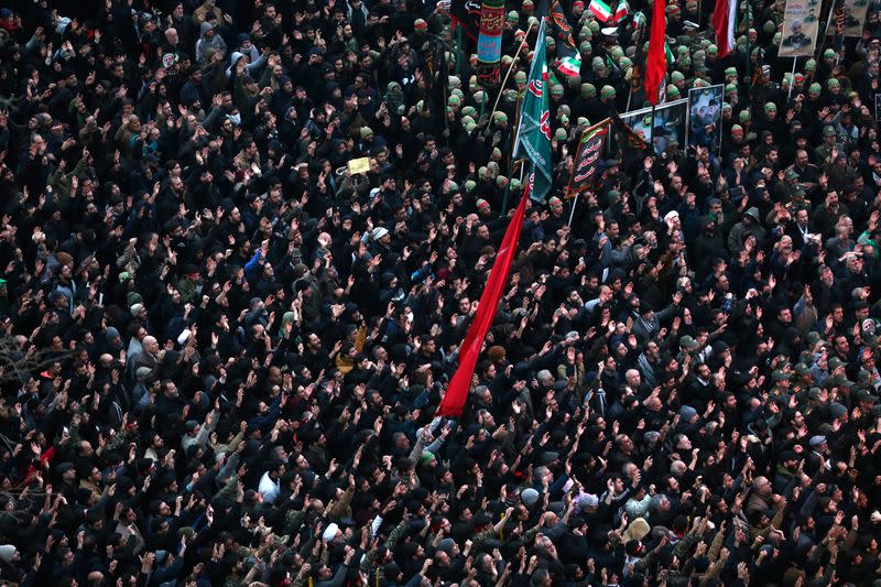 Iranians gather to mourn General Qassem Soleimani in Tehran