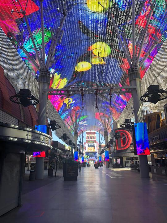 The Fremont Street Experience in downtown Las Vegas was deserted June 3, 2020, after it reopened.