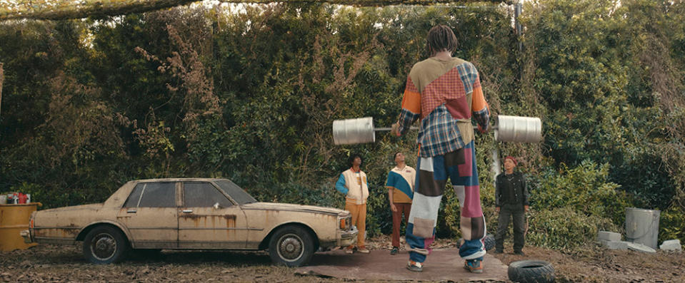 Jerome as Cootie with onscreen friends (from left) Scat (Allius Barnes), Felix (Brett Gray) and Jones (Kara Young).