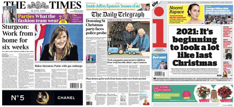 The Daily Telegraph did not feature the story on it's front page