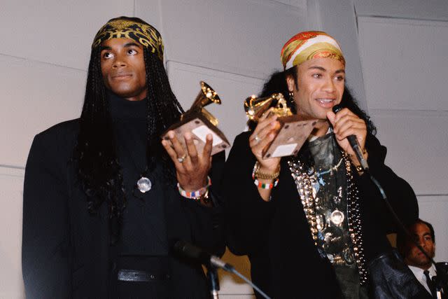 <p>Bill Nation/Sygma via Getty</p> Fabrice Morvan and Rob Pilatus of Milli Vanilli