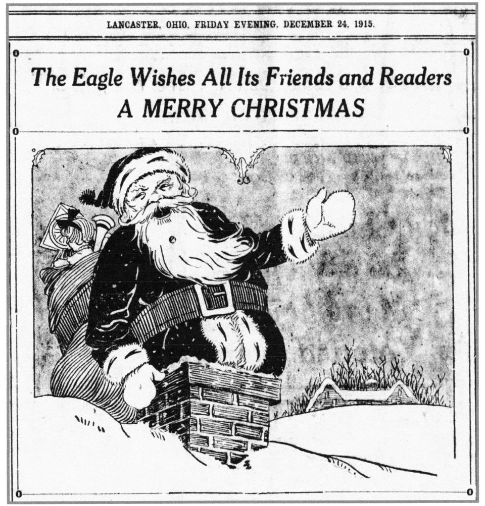 Christmas greeting appearing in the Daily Eagle on Dec. 24, 1915.