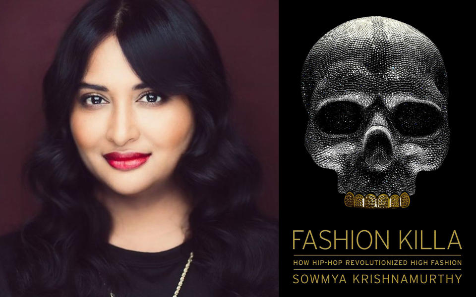 Sowmya Krishnamurthy headshot and Fashion KIlla book cover