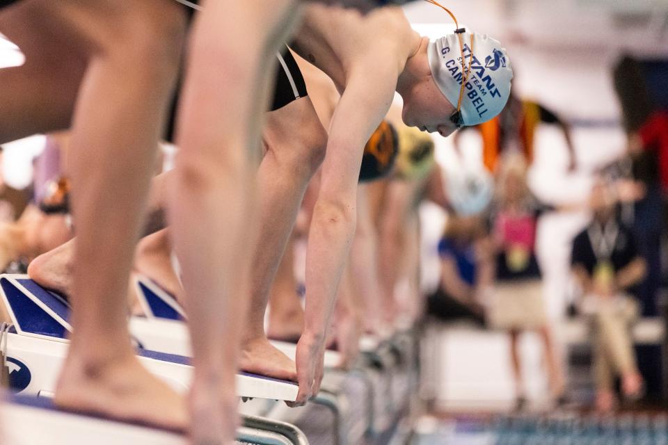 Gabriel Campbell of Syracuse High School gets ready to start his race at the Utah 6A State Meet at the Stephen L. Richards Building in Provo on Saturday, Feb. 24, 2024. | Marielle Scott, Deseret News