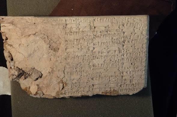 A cuneiform tablet illegally smuggled into the United States.  / Credit: Department of Justice