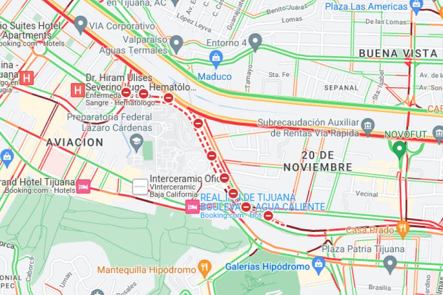 Reportan caos vial en Tijuana tras cierre de prolongación Paseo de los Héroes