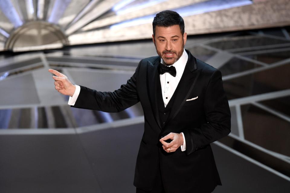 Jimmy Kimmel hosted back-to-back Academy Award broadcasts in 2017 and 2018 before returning in 2023 (Chris Pizzello/PA) (AP)