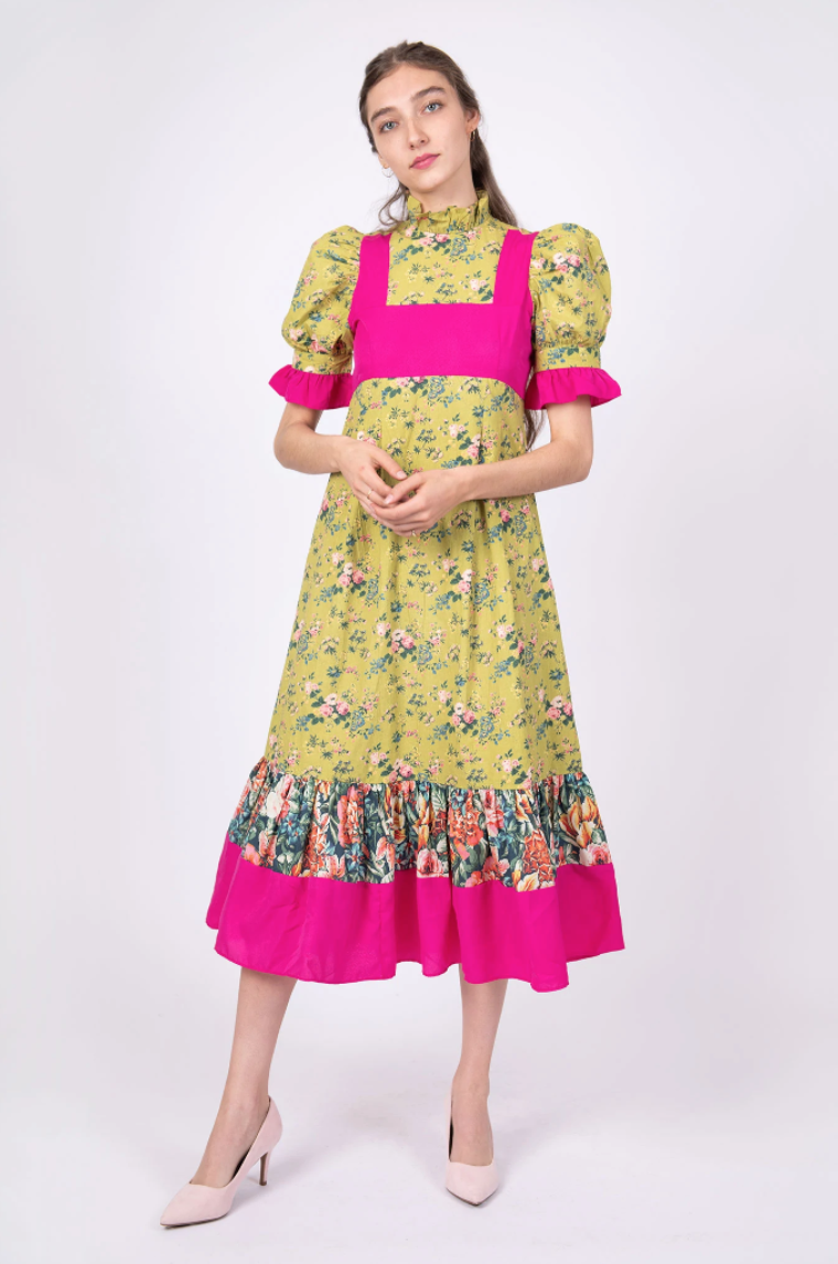 Laura Ashley x BATSHEVA Ruthin Dress in Fairford