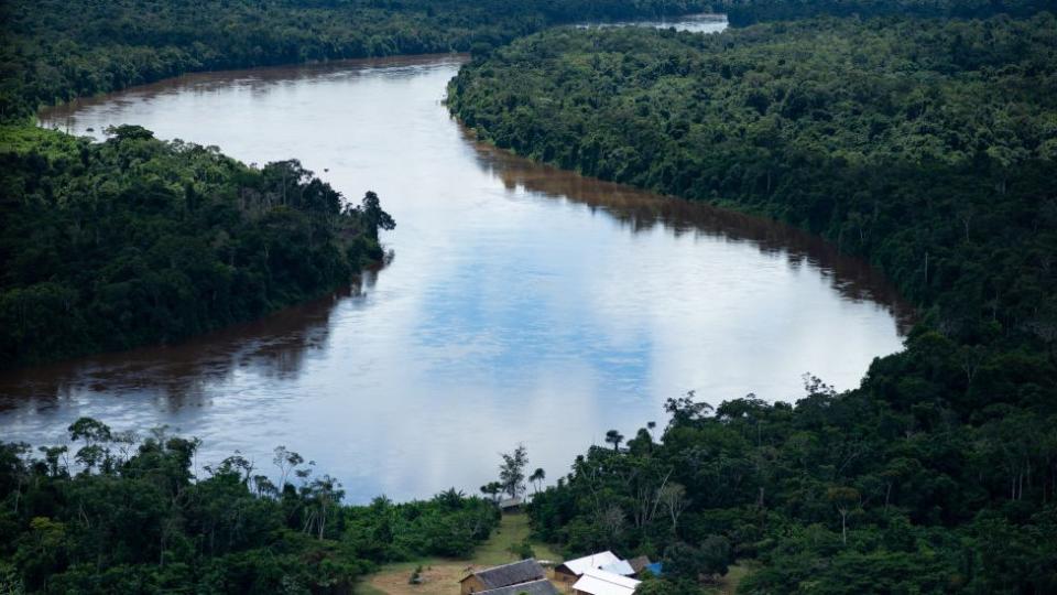 Vista general del río Amazonas cerca de la frontera con Venezuela.