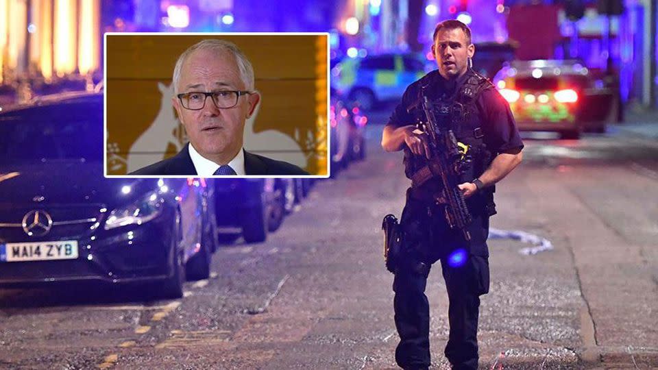 In the wake of the London attack Malcolm Turnbull says the resolve to defeat terrorism is unshaken. Source: 7 News