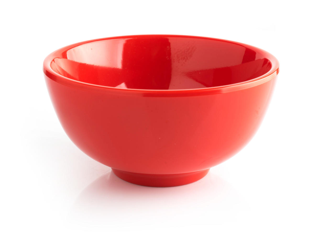 red bowl isolated on white background