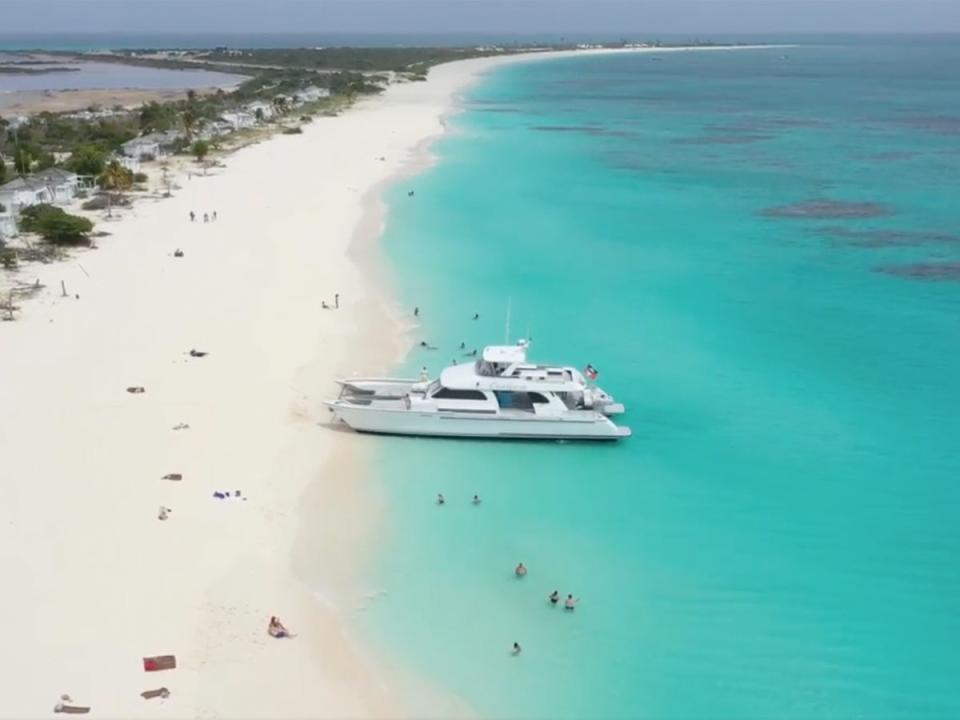 Princess Diana Beach, Barbuda. The late princess vacationed on the island and Barbudans are proud of their royal connections (Excellence Catamaran Cruises)