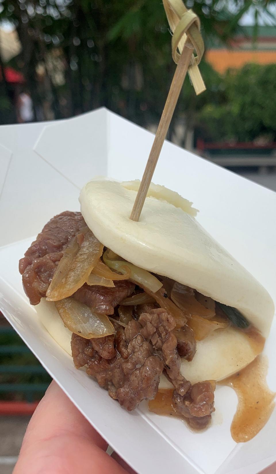 The Mongolian beef bao bun is one of the options at the China kitchen at the EPCOT International Food & Wine Festival.