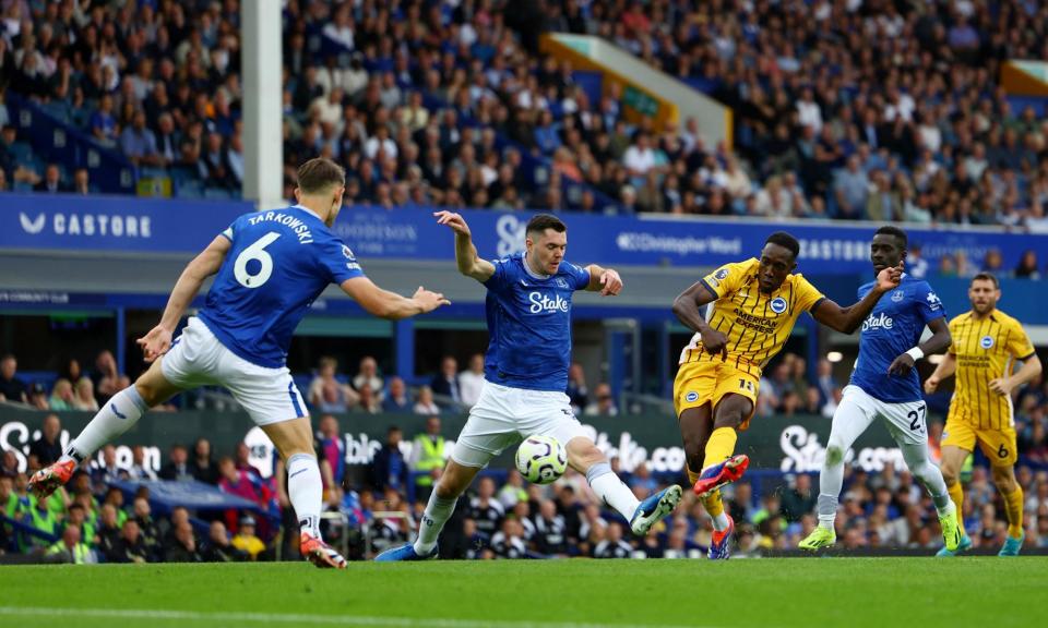 <span>Danny Welbeck scores Brighton’s second goal against Everton.</span><span>Photograph: Molly Darlington/Reuters</span>