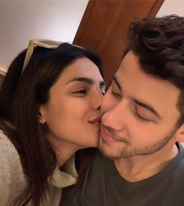 Nick Jonas and Priyanka Chopra Sharing a Kiss