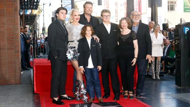 Gwen Stefani matches her silver dress to her new star at Hollywood Walk of  Fame ceremony