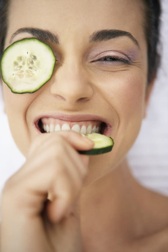 Put cucumber on your lips