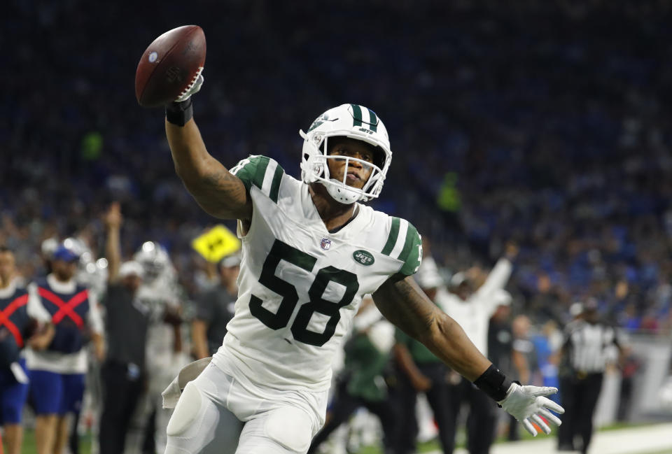 Darron Lee was suspended four games for violating the league’s substance-abuse policy. (AP Photo/Rick Osentoski)