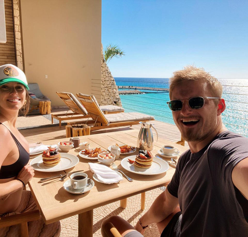 <p><strong>Location: </strong>Riviera Maya, Mexico</p> <p>Alexander Ludwig and his wife Lauren, who are expecting a baby girl in May, enjoyed their romantic babymoon together at the tropical Mexican escape, <a href="https://www.lacasadelaplaya.com/en/" rel="nofollow noopener" target="_blank" data-ylk="slk:La Casa de la Playa;elm:context_link;itc:0;sec:content-canvas" class="link ">La Casa de la Playa</a>.</p> <p>Alongside photos of serene oceanfront views and sweeping shots of their stunning hotel room, <em>The</em> <em>Hunger Games </em>alumnus captioned the post: "Out of all the places I've been lucky enough to stay, <a href="https://www.instagram.com/lacasadelaplaya/" rel="nofollow noopener" target="_blank" data-ylk="slk:@lacasadelaplaya;elm:context_link;itc:0;sec:content-canvas" class="link ">@lacasadelaplaya</a> did it like no other. Thank you to the incredible staff for making this so special for <a href="https://www.instagram.com/laurendludwig/" rel="nofollow noopener" target="_blank" data-ylk="slk:@laurendludwig;elm:context_link;itc:0;sec:content-canvas" class="link ">@laurendludwig</a> and I. Last big trip before the babina and couldn't have been at a better place. 🙏🙏👶🌕"</p>