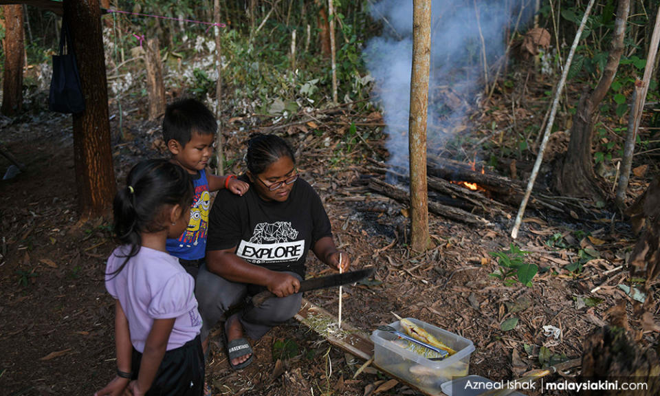 Studying at the hut is an all-day affair, and parents prepare meals on site.