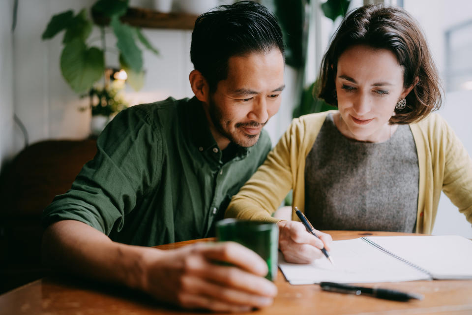 couple talking about finances and making plans